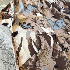 画像5: ALL OVER ANIMAL GRAPHIC PATTERN SHEER S/S SHIRT / Mens M (5)