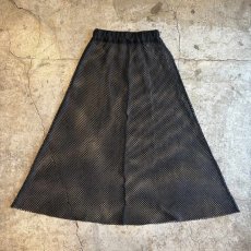 画像1: BLACK COLOR MESH DESIGN ALINE LONG SKIRT / W24~W36 (1)