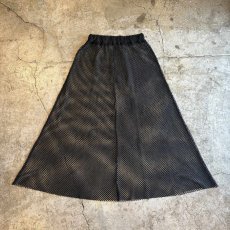 画像2: BLACK COLOR MESH DESIGN ALINE LONG SKIRT / W24~W36 (2)