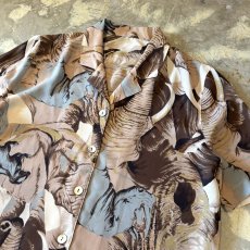 画像4: ALL OVER ANIMAL GRAPHIC PATTERN SHEER S/S SHIRT / Mens M (4)