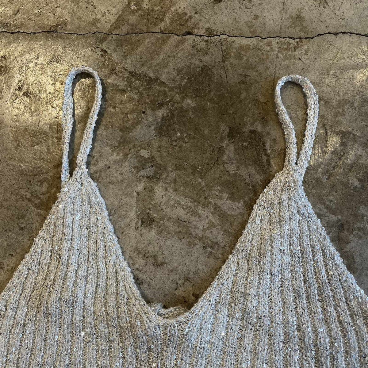 画像6: BACK RIBBON SEQUINS EMBROIDERY 2 WAY DESIGN CAMISOLE / Ladies S~M (6)