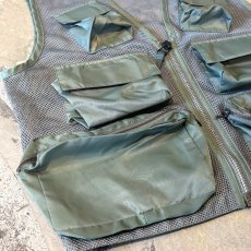 画像5: FRONT MULTI POCKET ZIP UP MESH VEST / Mens L (5)