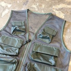 画像4: FRONT MULTI POCKET ZIP UP MESH VEST / Mens L (4)