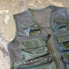 画像3: FRONT MULTI POCKET ZIP UP MESH VEST / Mens L (3)