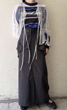 画像11: DOUBLE RIBBON DESIGN SHEER TULLE L/S CARDIGAN  / Ladies M~L (11)