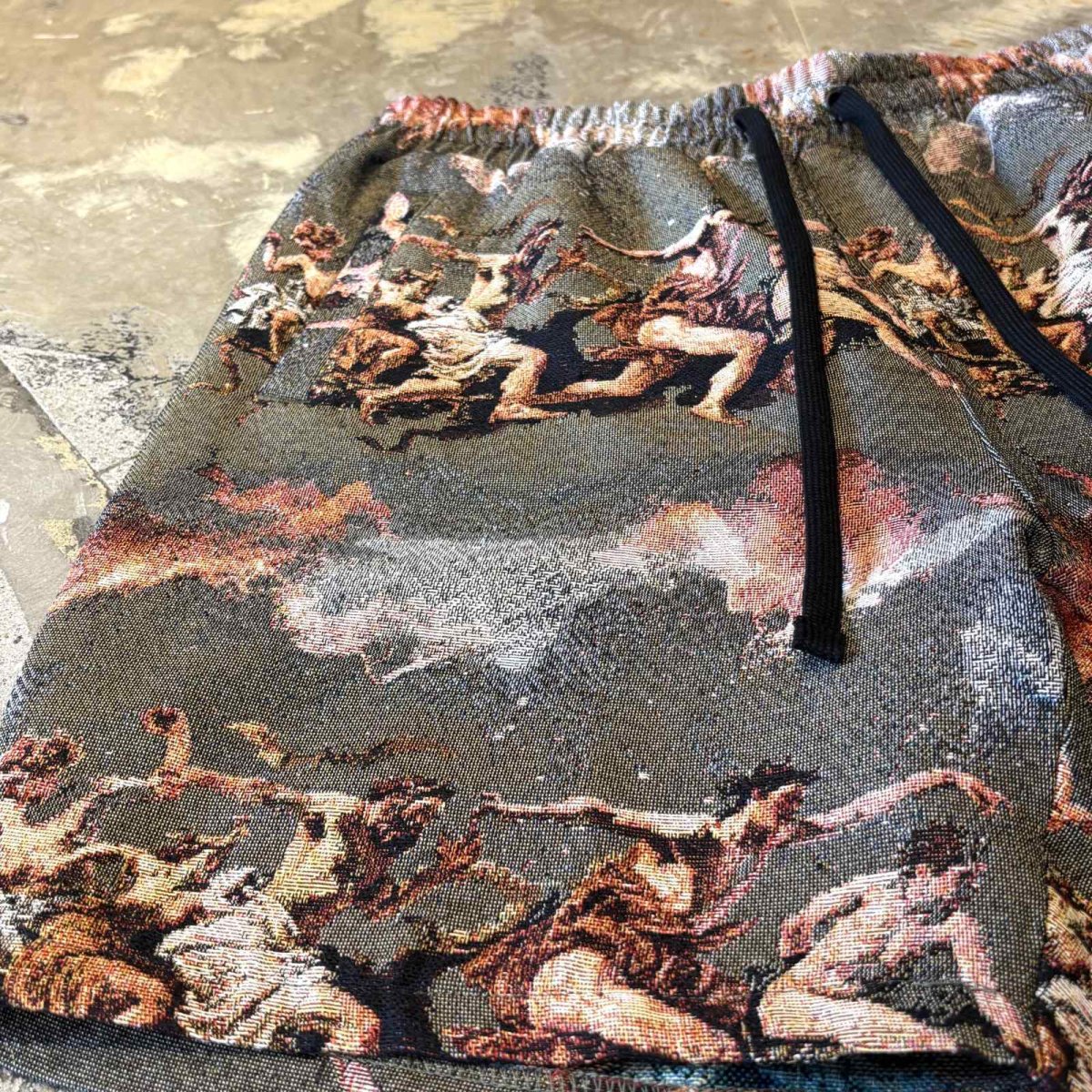 画像7: ART GRAPHIC PATTERN WIDE SILHOUETTE SHORTS / FREE (7)