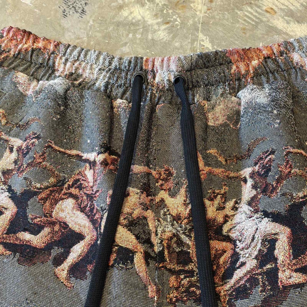 画像10: ART GRAPHIC PATTERN WIDE SILHOUETTE SHORTS / FREE (10)