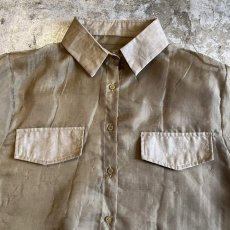 画像7: DOUBLE FLAP DESIGN SHEER SHORT L/S SHIRT / Ladies M (7)