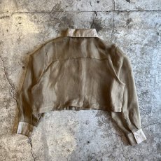 画像2: DOUBLE FLAP DESIGN SHEER SHORT L/S SHIRT / Ladies M (2)