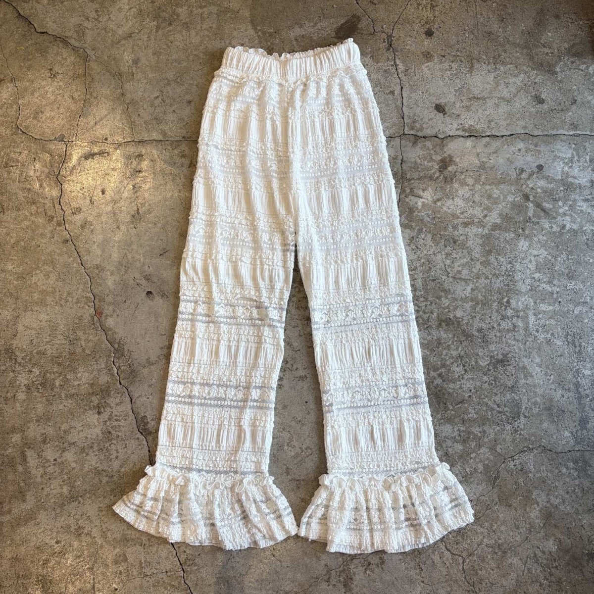 画像1: DRAWERS DESIGN LACE FLARE PANTS / W23~W33 (1)