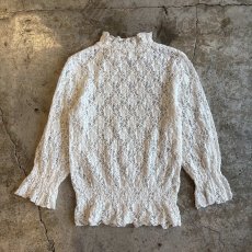 画像2: ALL OVER LACE WRIST FLARE DESIGN L/S TOPS / Ladies M (2)