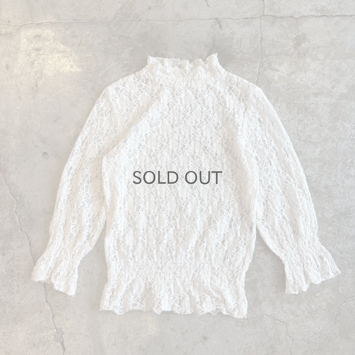 画像1: ALL OVER LACE WRIST FLARE DESIGN L/S TOPS / Ladies M (1)