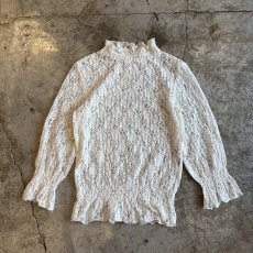 画像1: ALL OVER LACE WRIST FLARE DESIGN L/S TOPS / Ladies M (1)