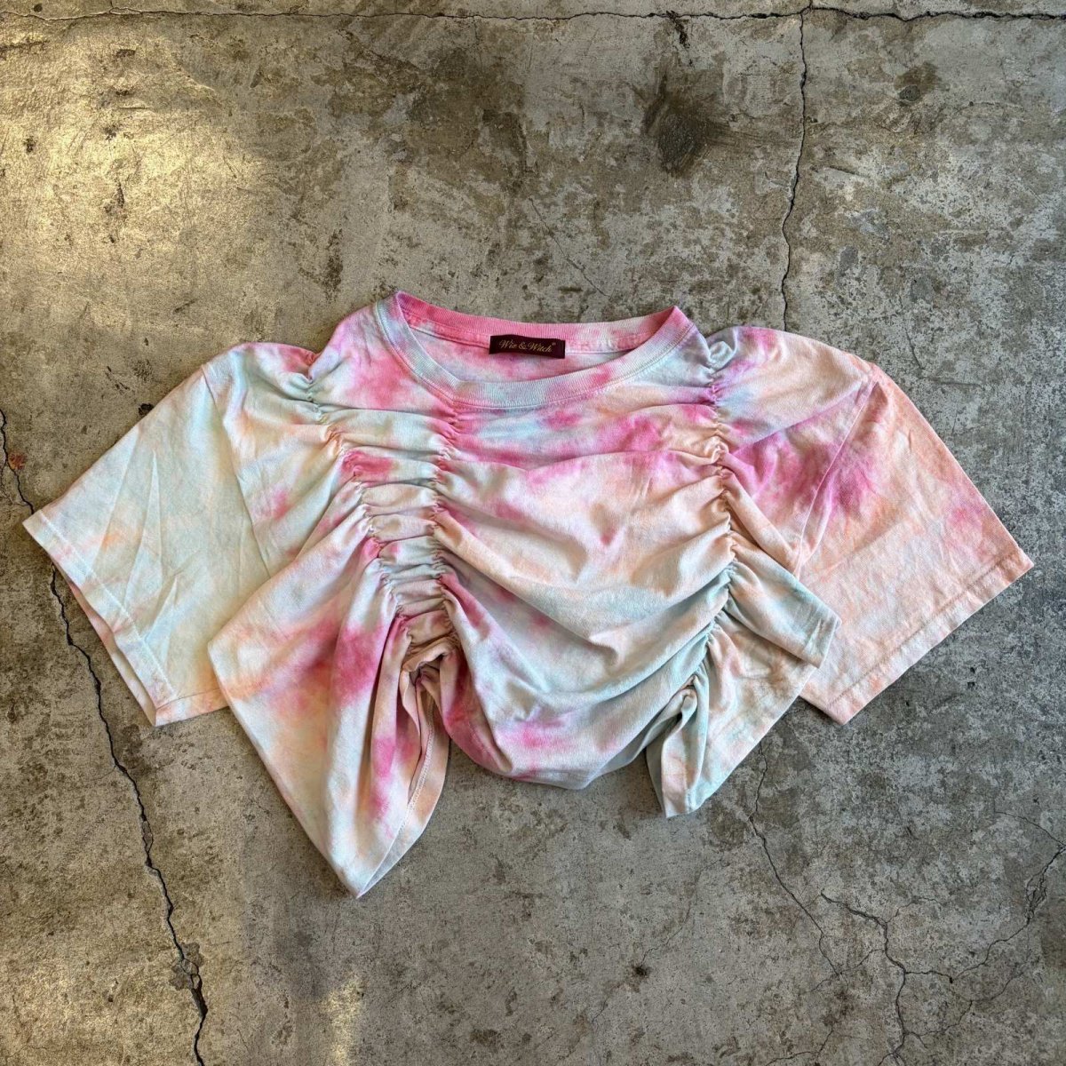 画像1: 【Wiz&Witch】"WEIRD" ONE-OFF SHIRRING TEE / OS (1)