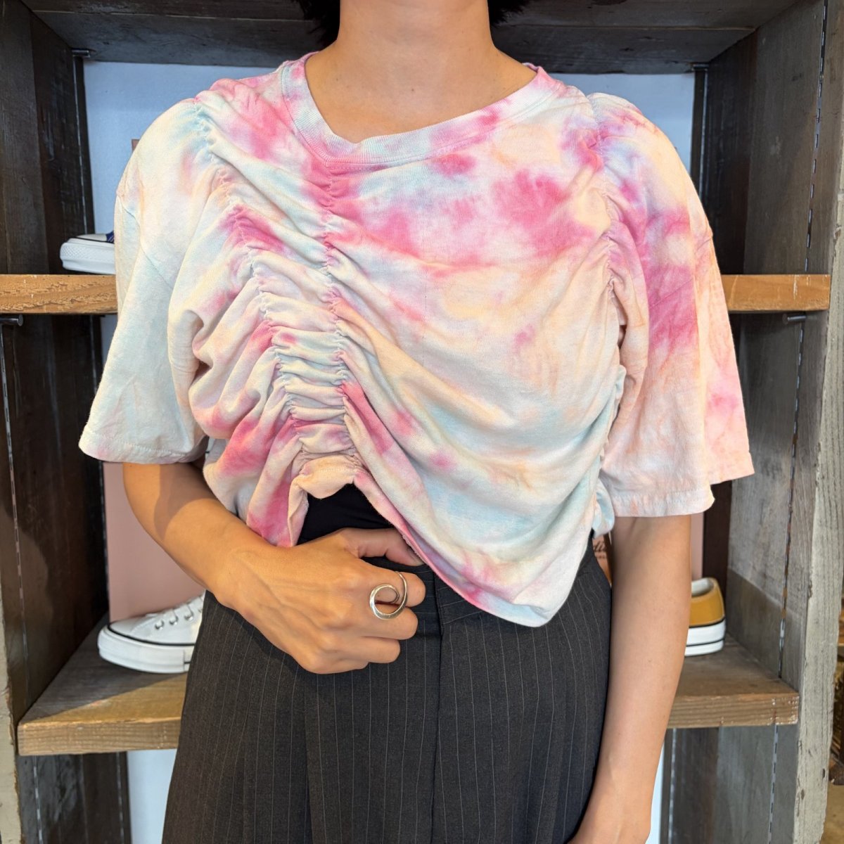 画像13: 【Wiz&Witch】"WEIRD" ONE-OFF SHIRRING TEE / OS (13)