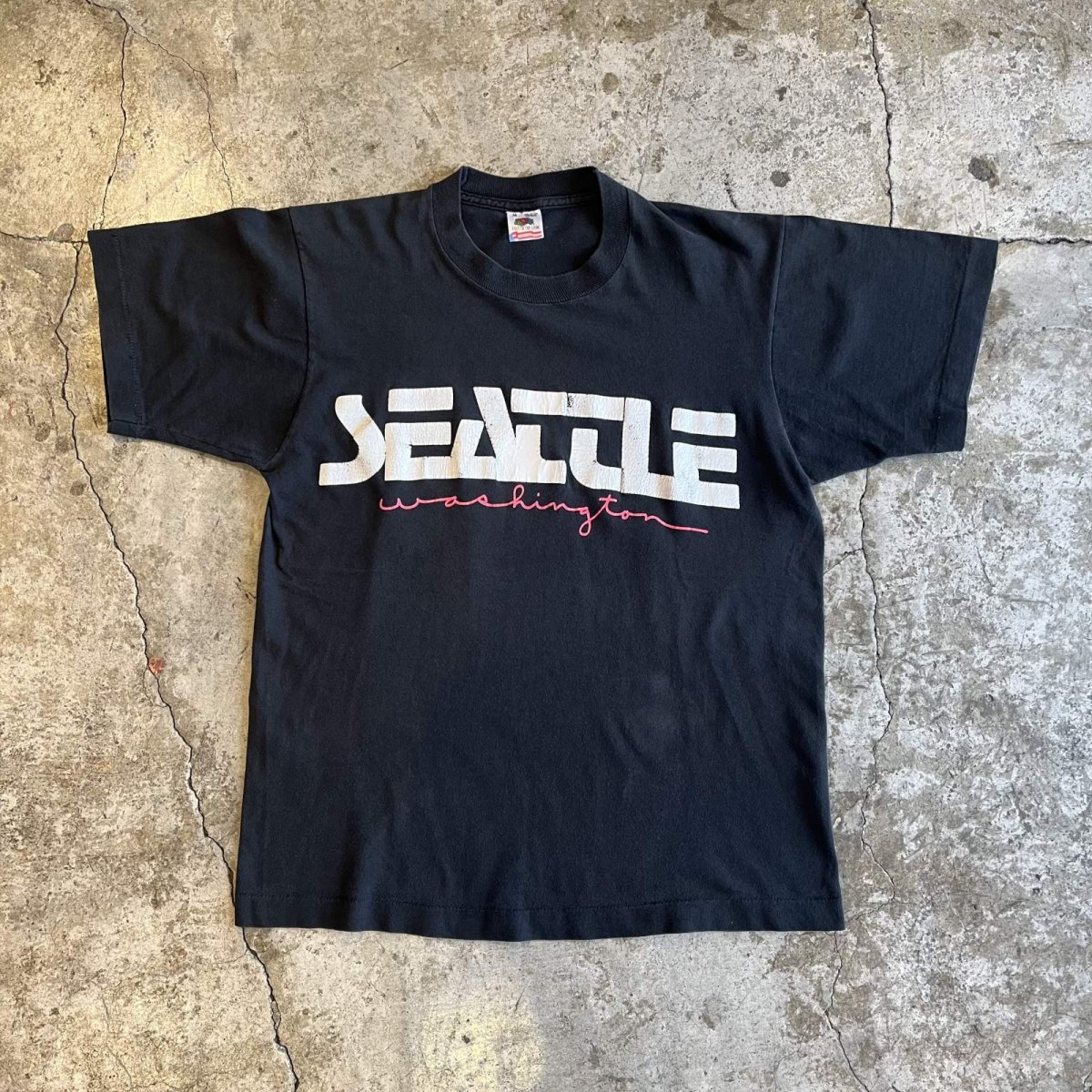 画像1: 80's FRONT 2 COLOR LOGO PRINTED DESIGN S/S TEE / Ladies M / MADE IN USA (1)