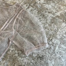 画像6: BEIGE COLOR FRONT SHARRING DESIGN TULLE S/S TOPS / Ladies M (6)
