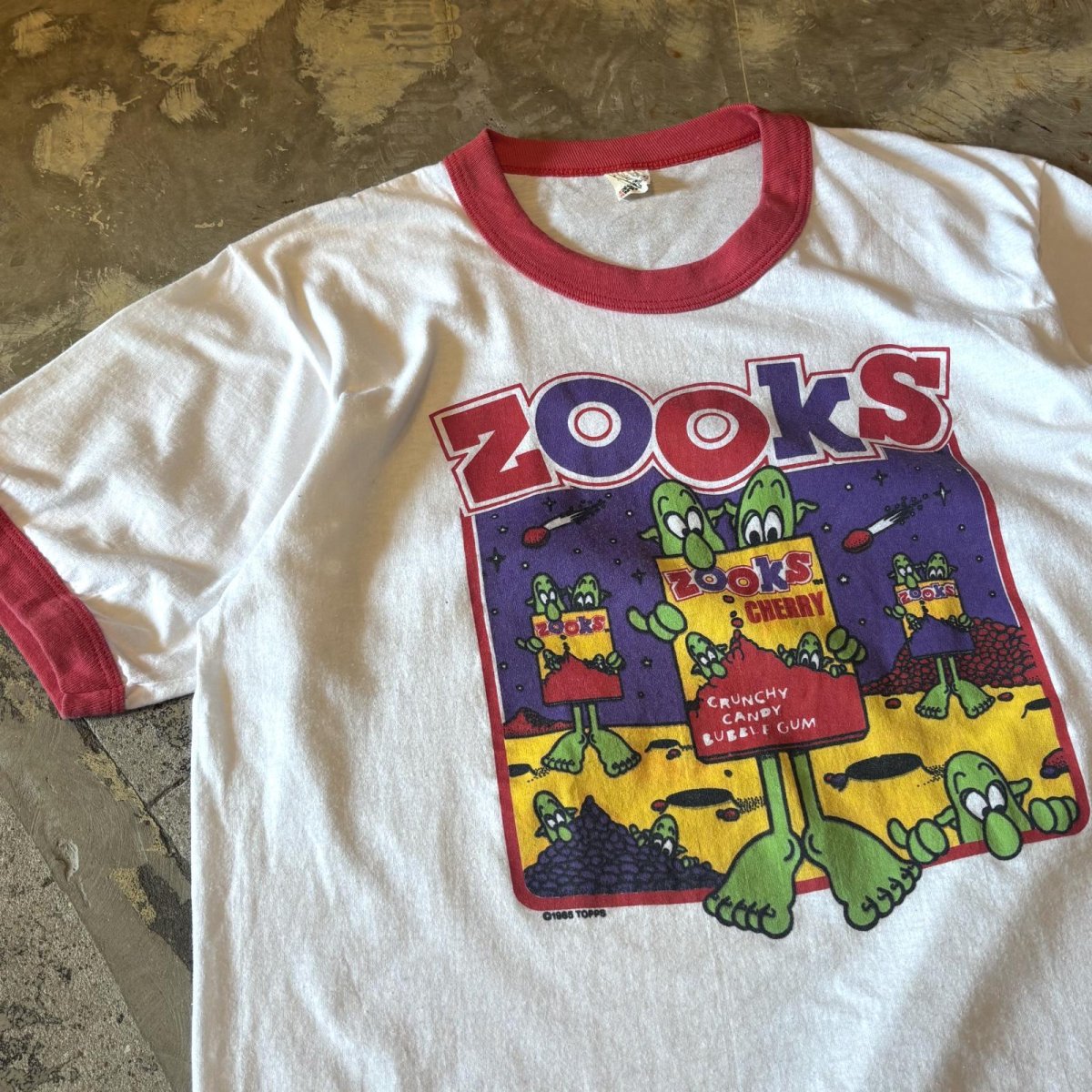 画像3: 80's "ZOOKS"FRONT PRINTED RINGER S/S TEE / Mens L / MADE IN USA (3)