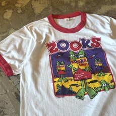 画像3: 80's "ZOOKS"FRONT PRINTED RINGER S/S TEE / Mens L / MADE IN USA (3)