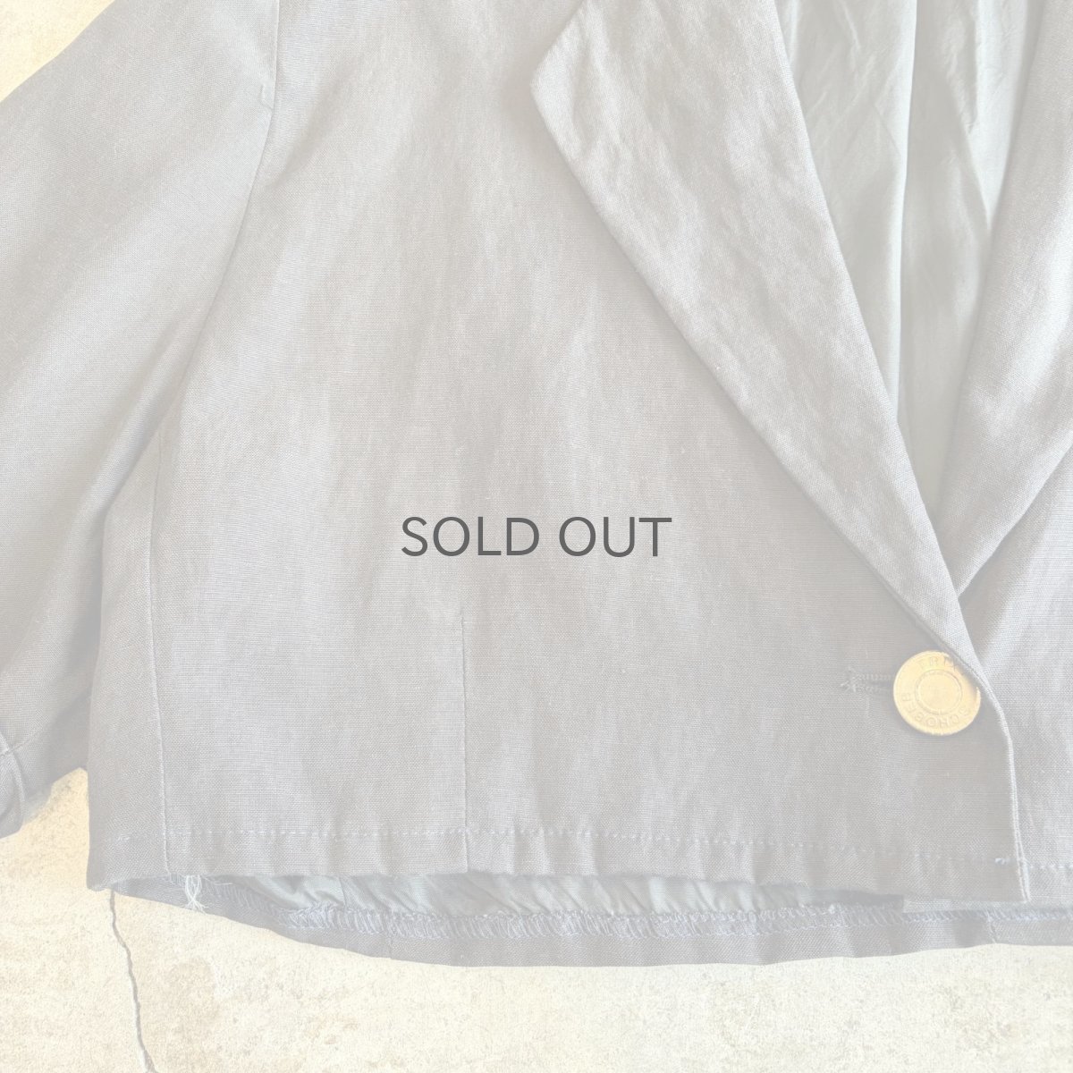 画像5: SILK LINEN DESIGN SHORT S/S JACKET / Ladies L(M) / MADE IN GERMANY (5)