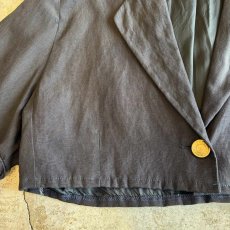 画像5: SILK LINEN DESIGN SHORT S/S JACKET / Ladies L(M) / MADE IN GERMANY (5)
