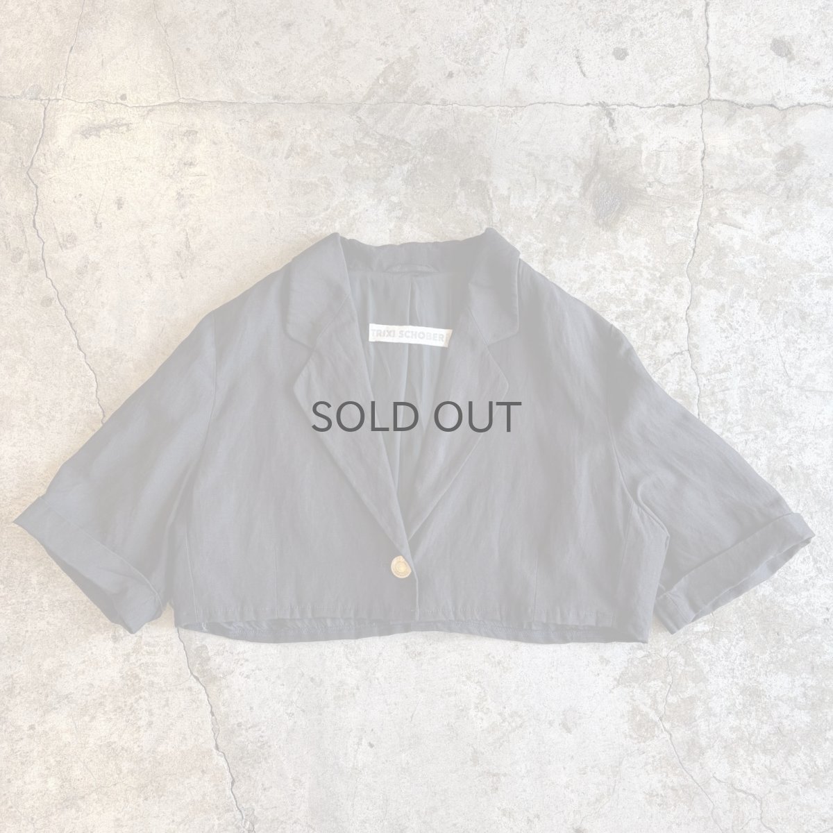 画像1: SILK LINEN DESIGN SHORT S/S JACKET / Ladies L(M) / MADE IN GERMANY (1)