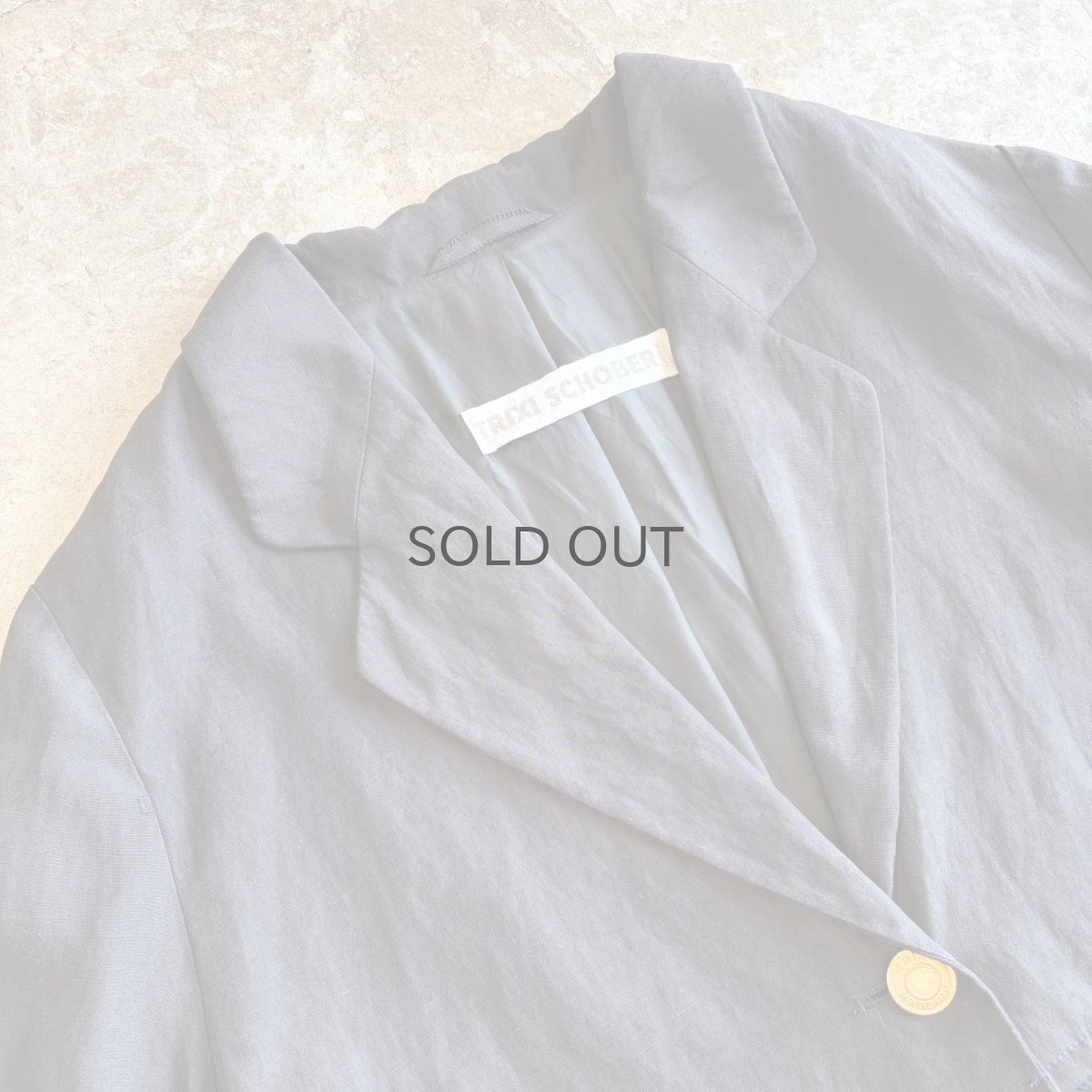 画像3: SILK LINEN DESIGN SHORT S/S JACKET / Ladies L(M) / MADE IN GERMANY (3)