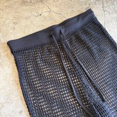画像3: BLACK COLOR MESH DESIGN FLARE PANTS / FREE~W35 (3)