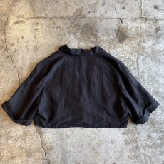 画像2: SILK LINEN DESIGN SHORT S/S JACKET / Ladies L(M) / MADE IN GERMANY (2)