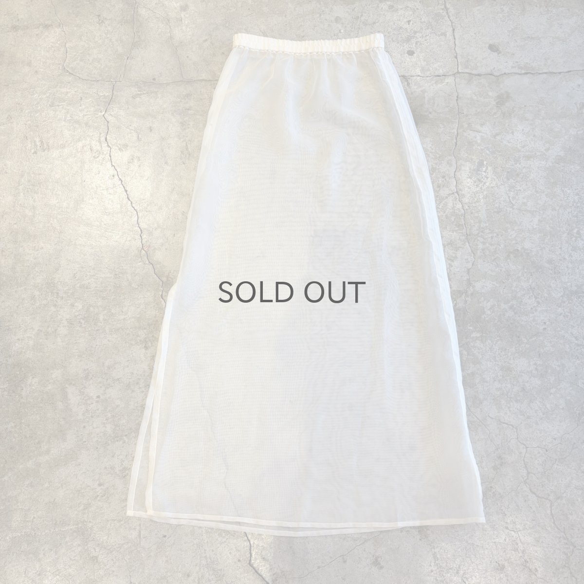 画像2: IVORY COLOR SHEER SLIT LONG SKIRT / W24~W31 (2)