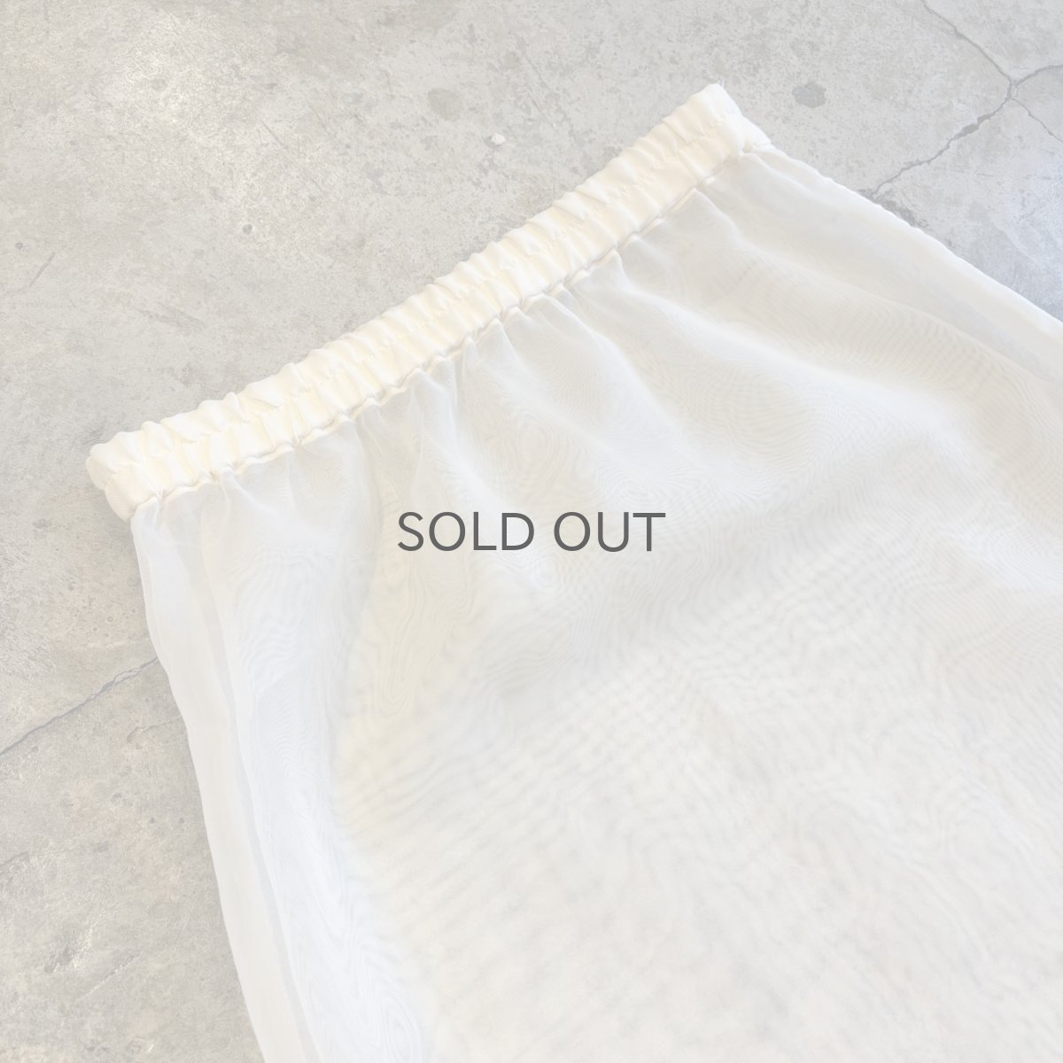 画像3: IVORY COLOR SHEER SLIT LONG SKIRT / W24~W31 (3)
