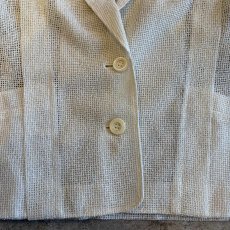 画像4: WHITE COLOR MESH DESIGN TAILORED JACKET / Ladies M (4)