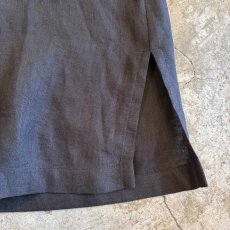 画像9: BLACK COLOR DESIGN LINEN S/S SHIRT / Ladies L (9)
