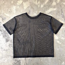 画像2: BLACK COLOR BOX SILHOUETTE SHEER S/S TOPS / Mens M~L (2)