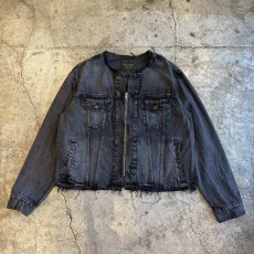画像1: 【Wiz&Witch】"WANDERER" NO COLLAR ZIP UP DENIM JACKET / OS (1)