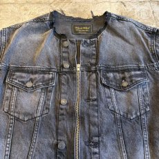 画像10: 【Wiz&Witch】"WANDERER" NO COLLAR ZIP UP DENIM JACKET / OS (10)