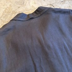 画像8: BLACK COLOR DESIGN LINEN S/S SHIRT / Ladies L (8)
