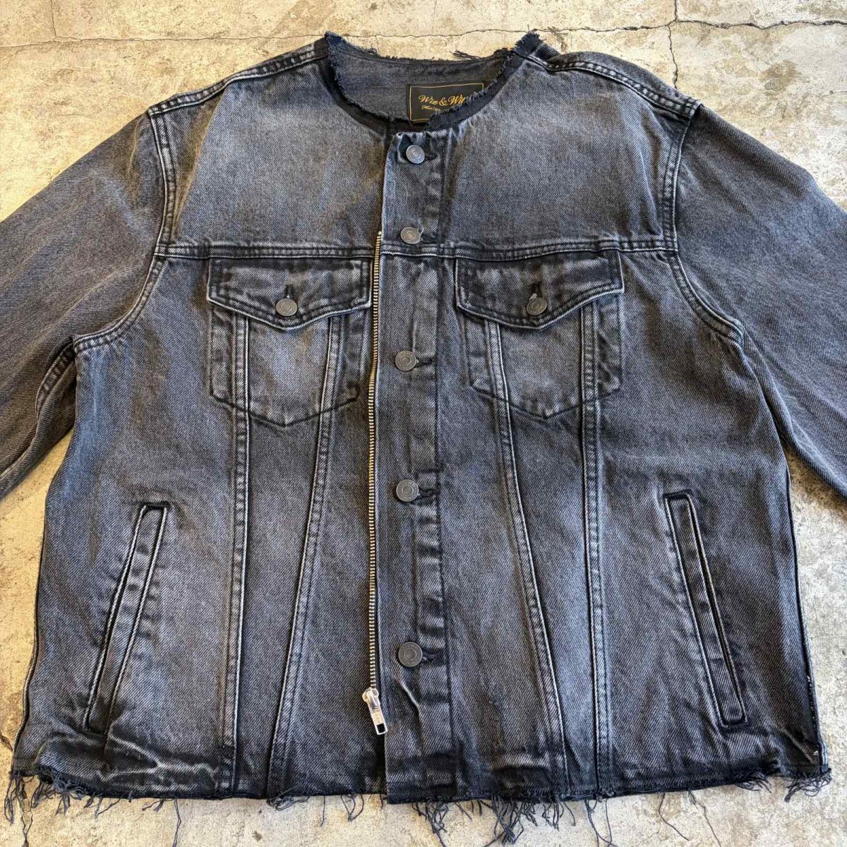 画像7: 【Wiz&Witch】"WANDERER" NO COLLAR ZIP UP DENIM JACKET / OS (7)