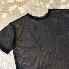 画像3: BLACK COLOR BOX SILHOUETTE SHEER S/S TOPS / Mens M~L (3)