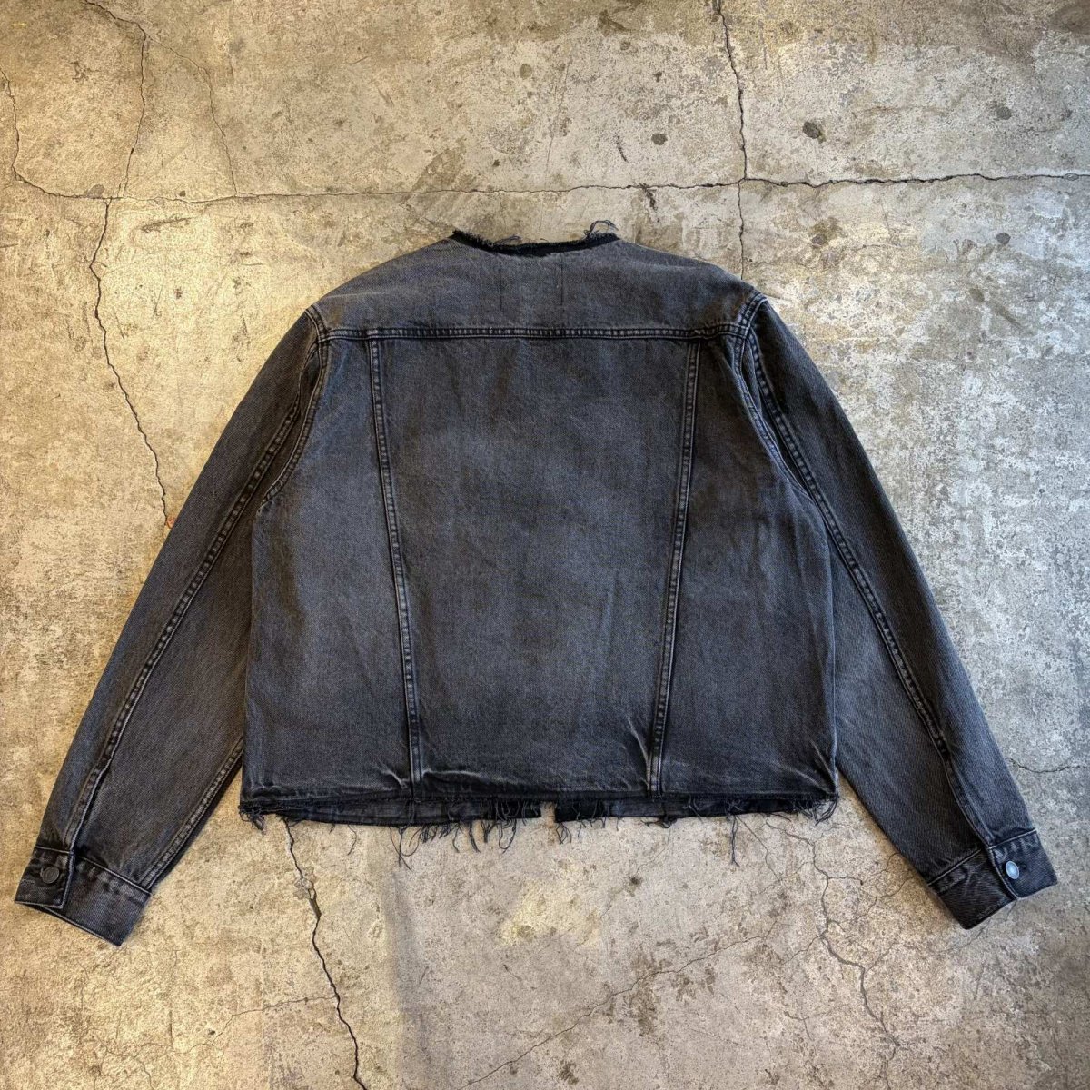 画像2: 【Wiz&Witch】"WANDERER" NO COLLAR ZIP UP DENIM JACKET / OS (2)