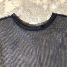 画像10: BLACK COLOR BOX SILHOUETTE SHEER S/S TOPS / Mens M~L (10)