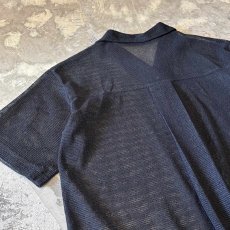 画像9: BLACK MESH OPEN COLLAR S/S SHIRT / Mens L (9)