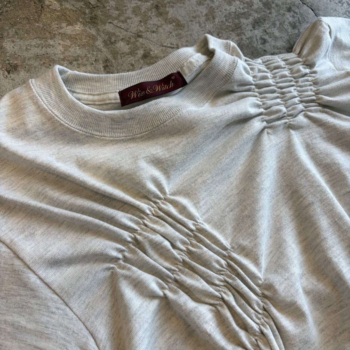 画像3: 【Wiz&Witch】"WEIRD" SHIRRING PLAIN TEE / OS (3)