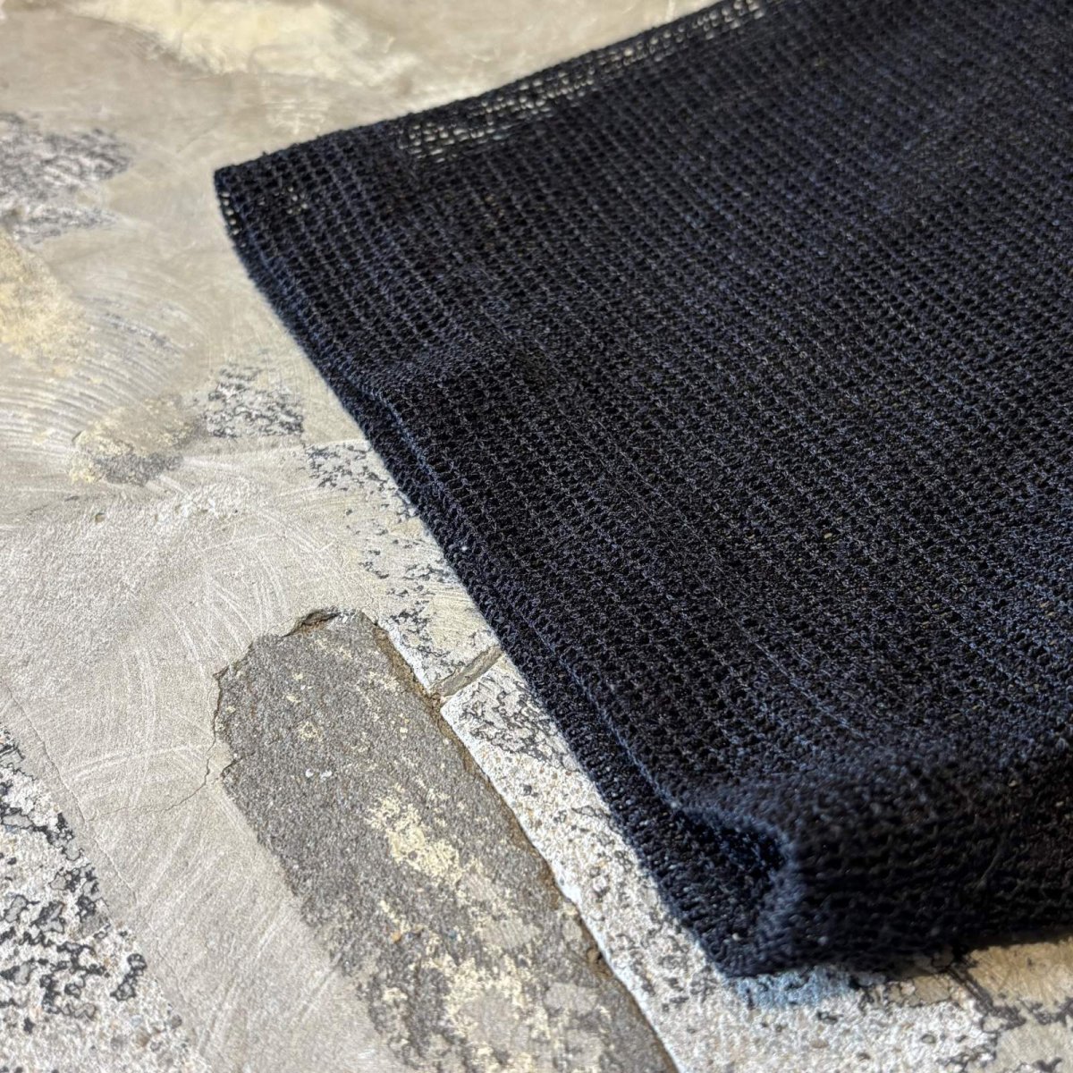 画像7: BLACK MESH OPEN COLLAR S/S SHIRT / Mens L (7)
