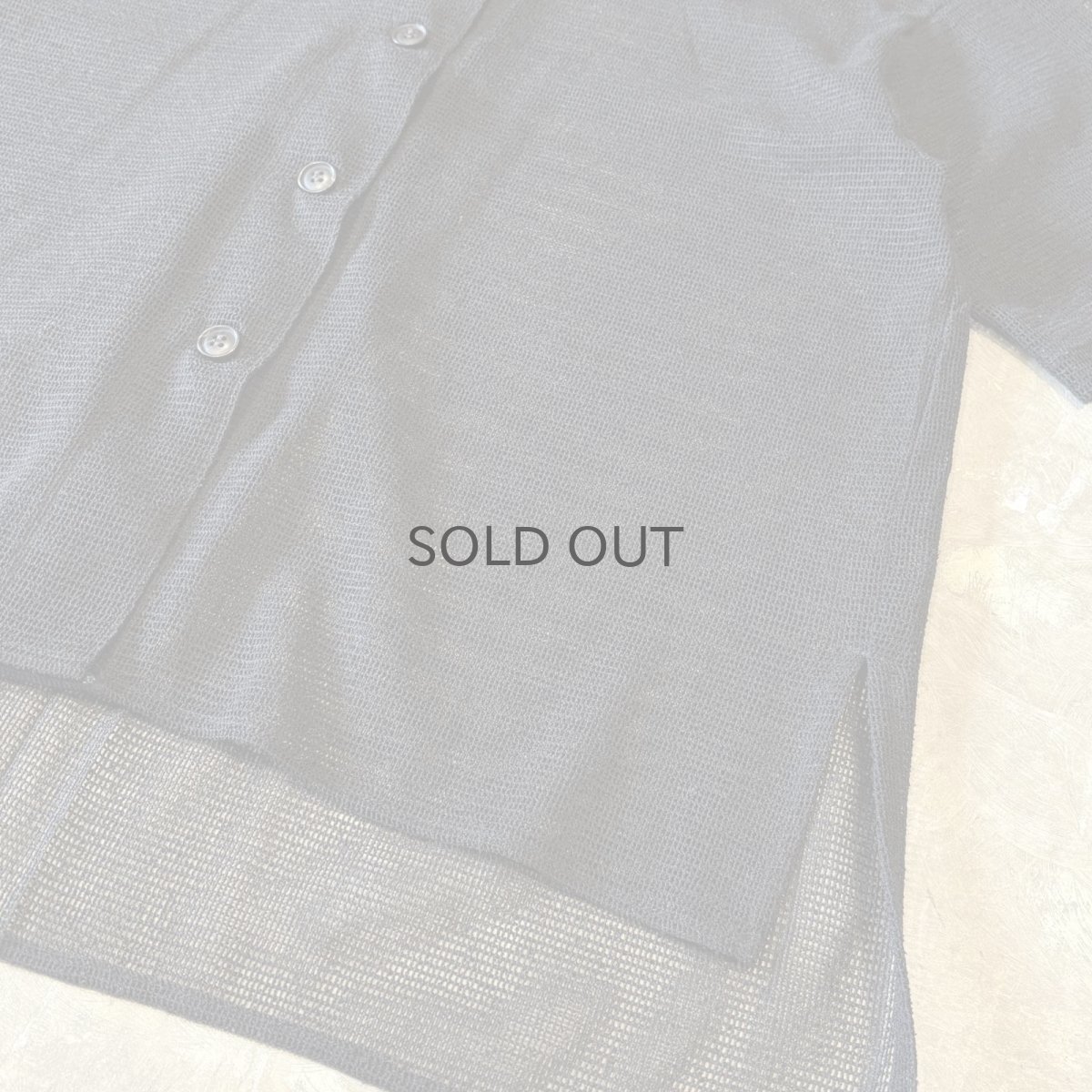 画像6: BLACK MESH OPEN COLLAR S/S SHIRT / Mens L (6)