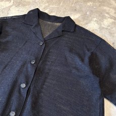 画像4: BLACK MESH OPEN COLLAR S/S SHIRT / Mens L (4)