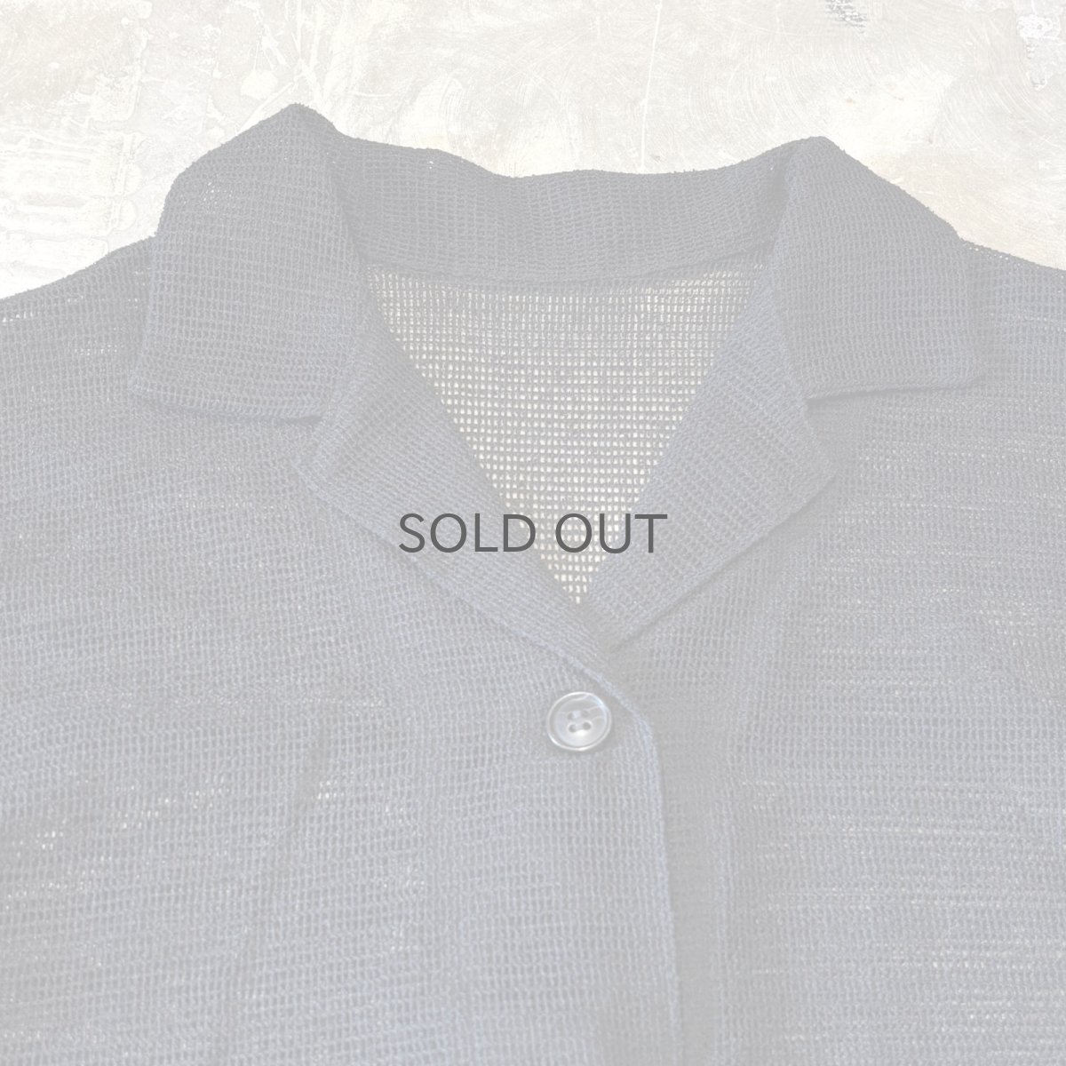 画像10: BLACK MESH OPEN COLLAR S/S SHIRT / Mens L (10)