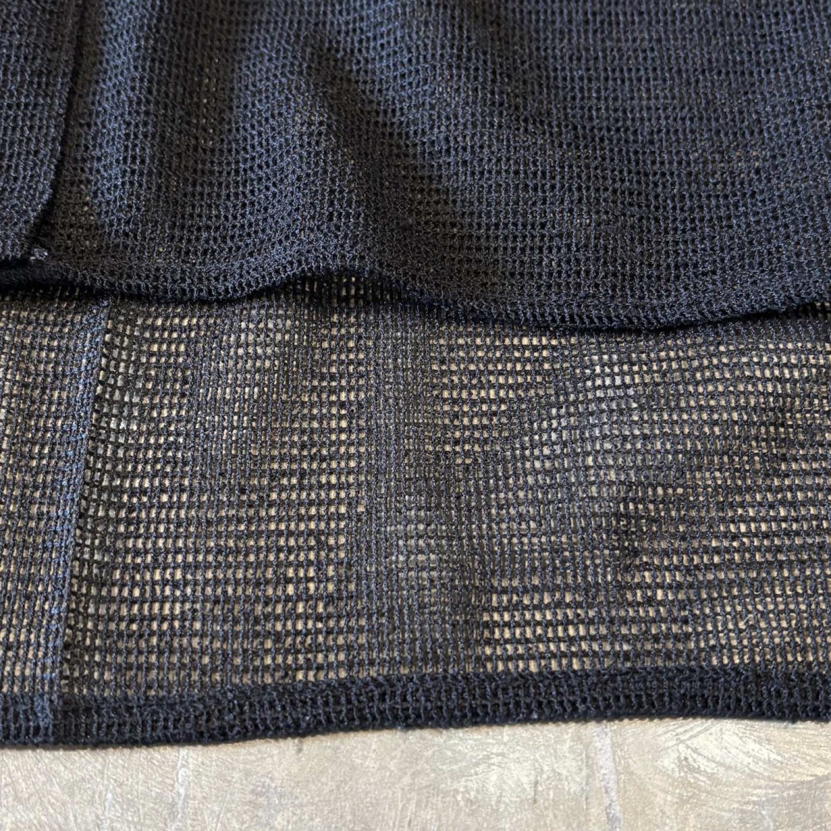 画像8: BLACK MESH OPEN COLLAR S/S SHIRT / Mens L (8)