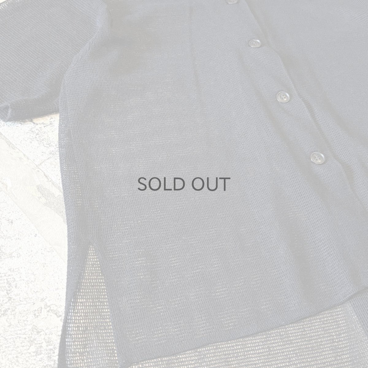 画像5: BLACK MESH OPEN COLLAR S/S SHIRT / Mens L (5)