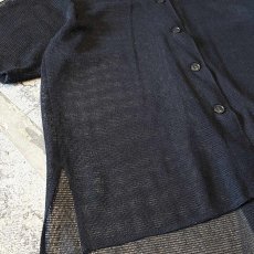 画像5: BLACK MESH OPEN COLLAR S/S SHIRT / Mens L (5)
